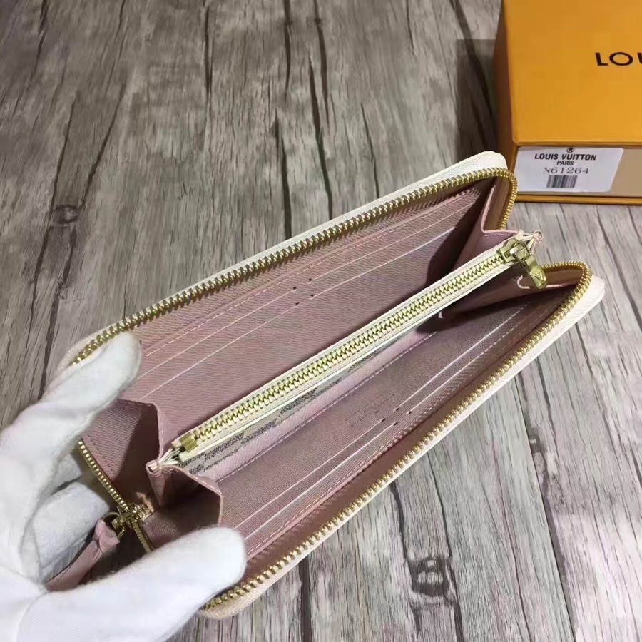 N61264, Louis Vuitton LV, CLEMENCE WALLET Damier Ebene, Damier Azur Canvas