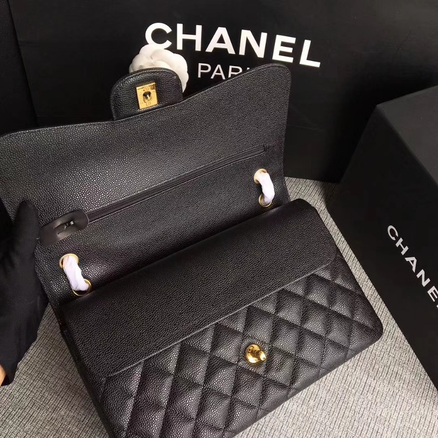 Chanel Handbag, Classic handbag, Grained Calfskin, A01113 30CM