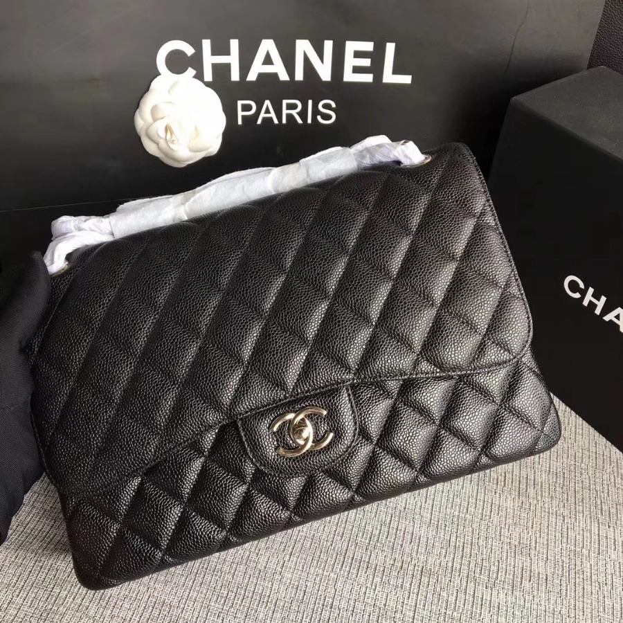 Chanel Handbag, Classic handbag, Grained Calfskin, A01113 30CM