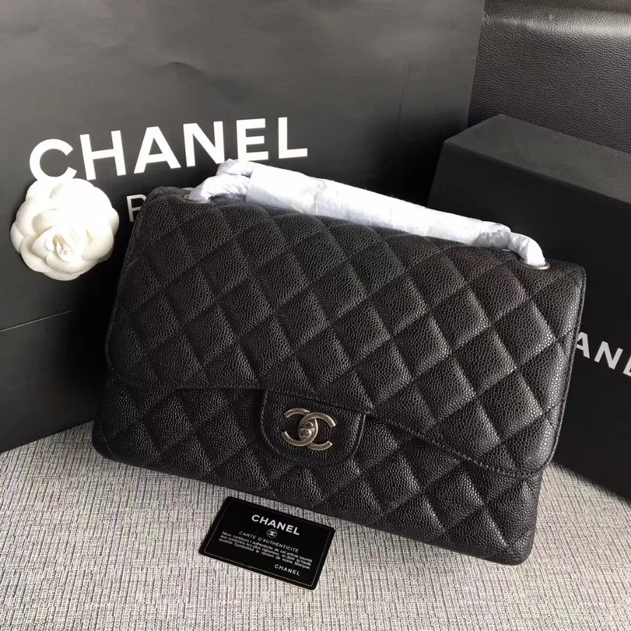 Chanel Handbag, Classic handbag, Grained Calfskin, A01113 30CM