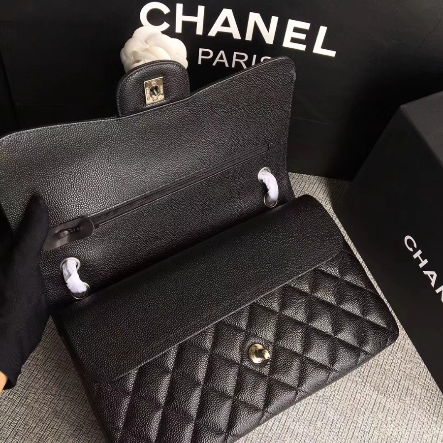 Chanel Handbag, Classic handbag, Grained Calfskin, A01113 30CM