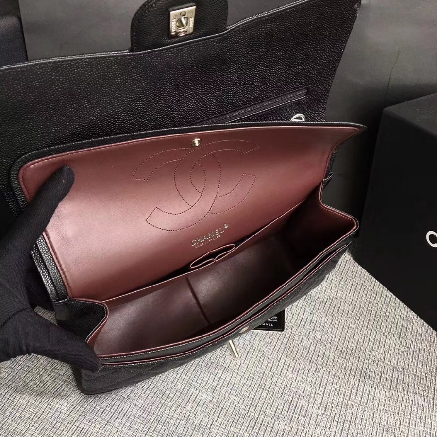 Chanel Handbag, Classic handbag, Grained Calfskin, A01113 30CM