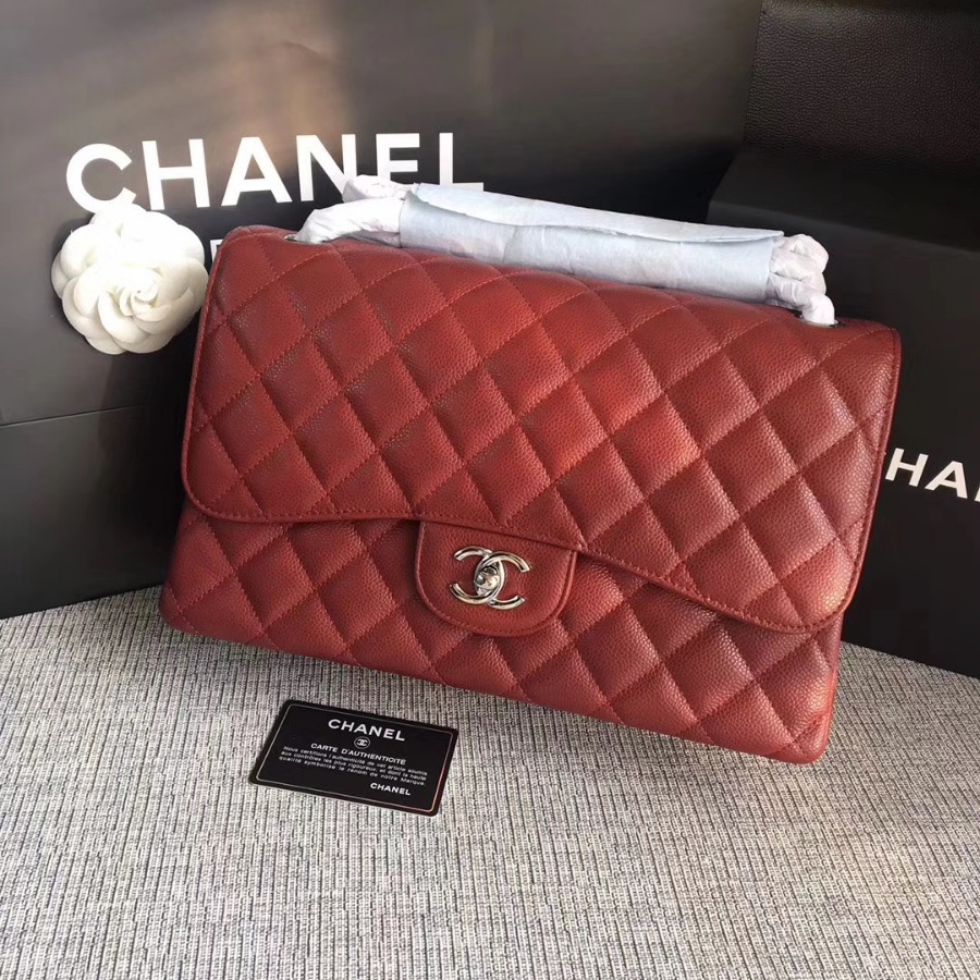 Chanel Handbag, Classic handbag, Grained Calfskin, A01113 30CM