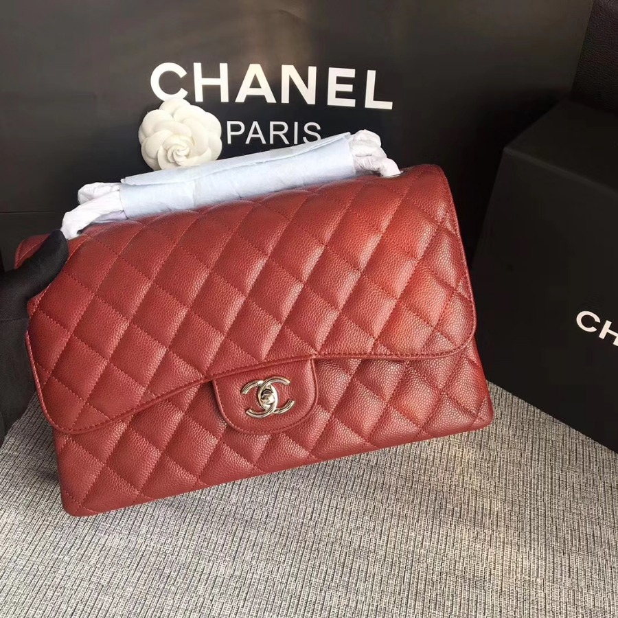 Chanel Handbag, Classic handbag, Grained Calfskin, A01113 30CM
