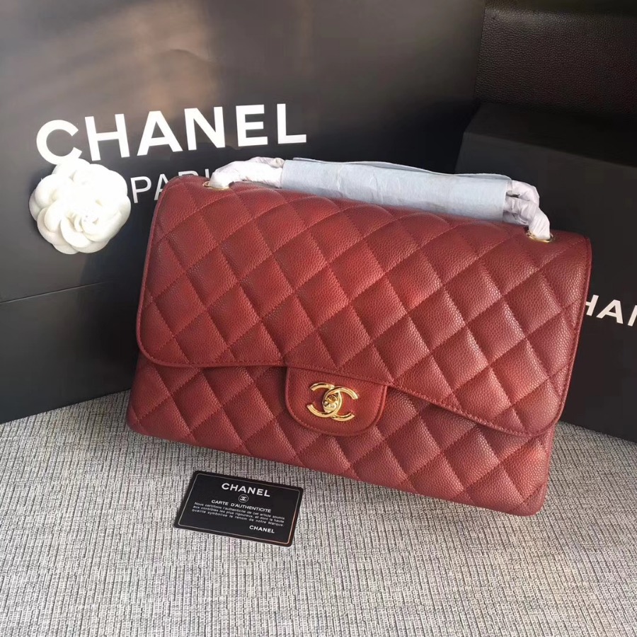 Chanel Handbag, Classic handbag, Grained Calfskin, A01113 30CM