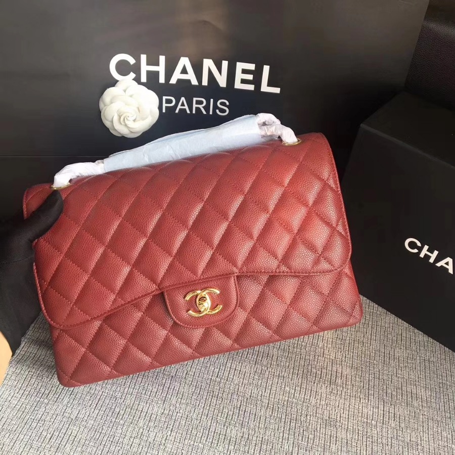 Chanel Handbag, Classic handbag, Grained Calfskin, A01113 30CM