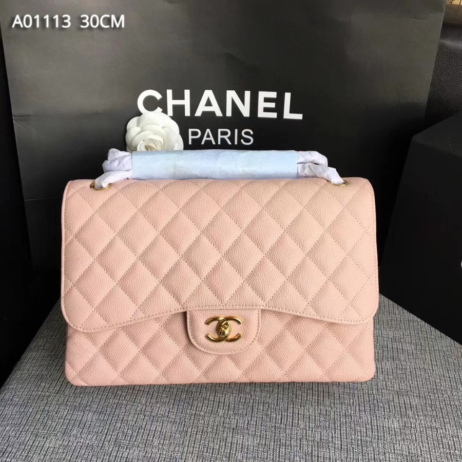 Chanel Handbag, Classic handbag, Grained Calfskin, A01113 30CM