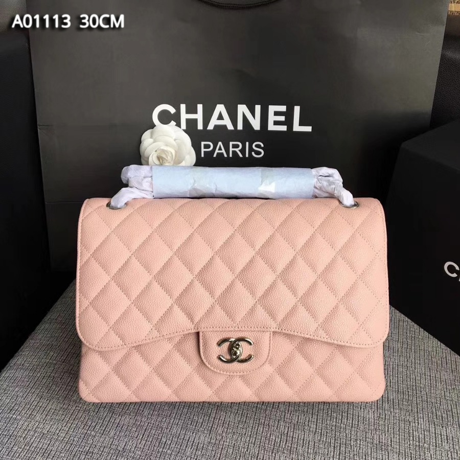 Chanel Handbag, Classic handbag, Grained Calfskin, A01113 30CM
