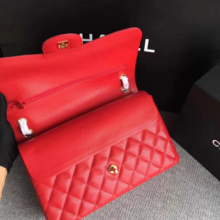 Chanel Handbag, Classic handbag, Grained Calfskin, A01113 30CM