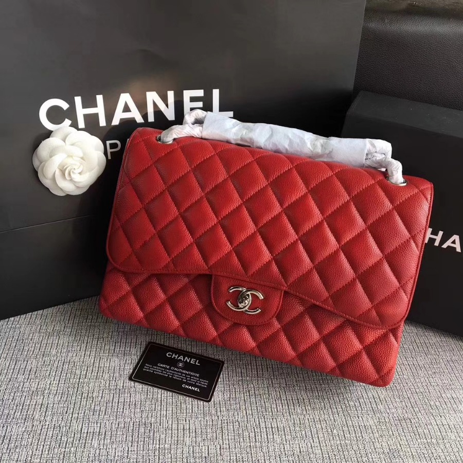 Chanel Handbag, Classic handbag, Grained Calfskin, A01113 30CM