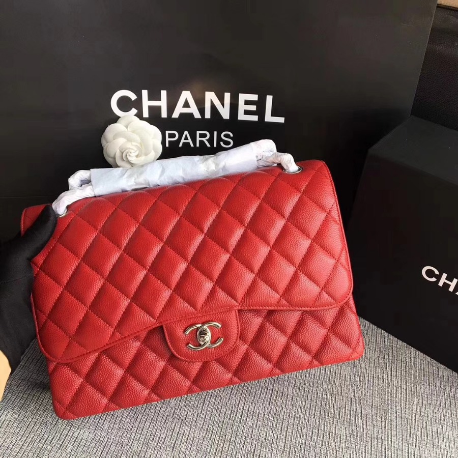 Chanel Handbag, Classic handbag, Grained Calfskin, A01113 30CM