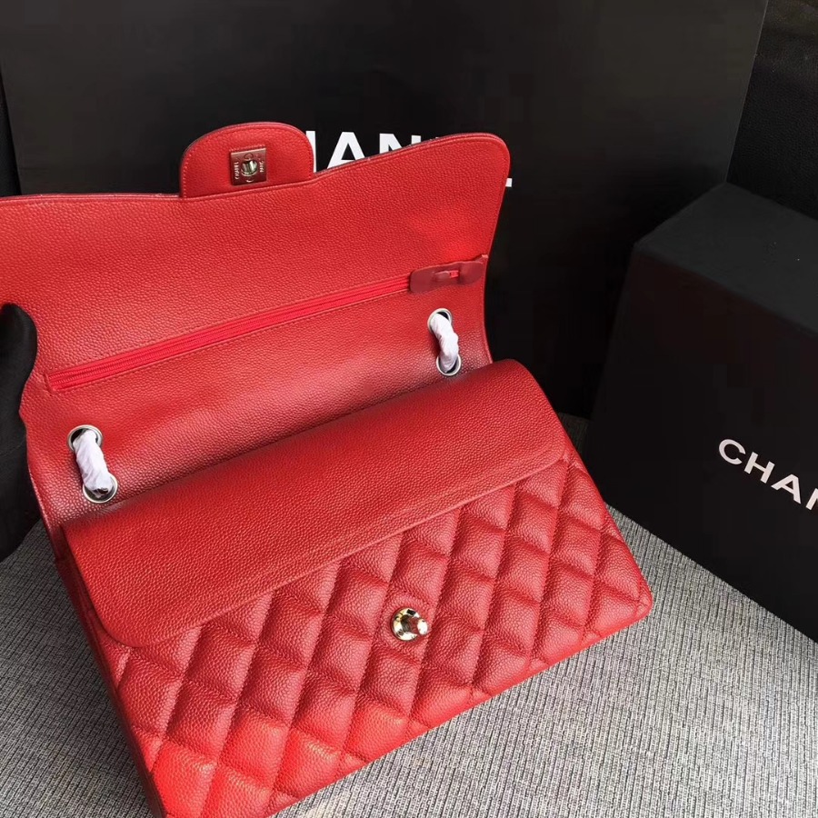 Chanel Handbag, Classic handbag, Grained Calfskin, A01113 30CM