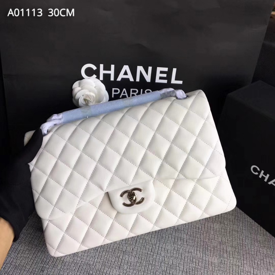 Chanel Handbag, Classic handbag, LAMBSKIN, A01113 30CM