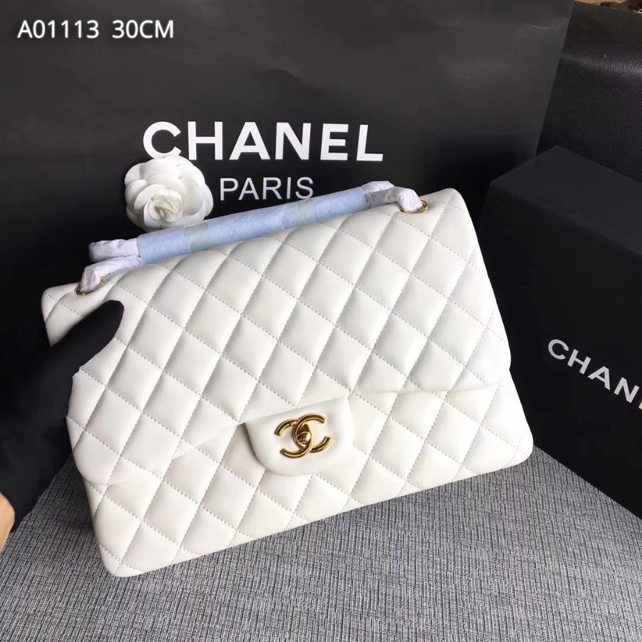 Chanel Handbag, Classic handbag, LAMBSKIN, A01113 30CM