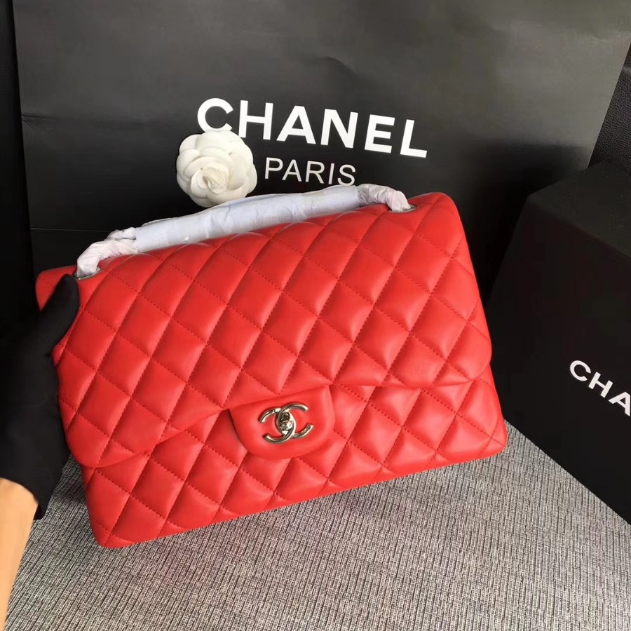 Chanel Handbag, Classic handbag, LAMBSKIN, A01113 30CM