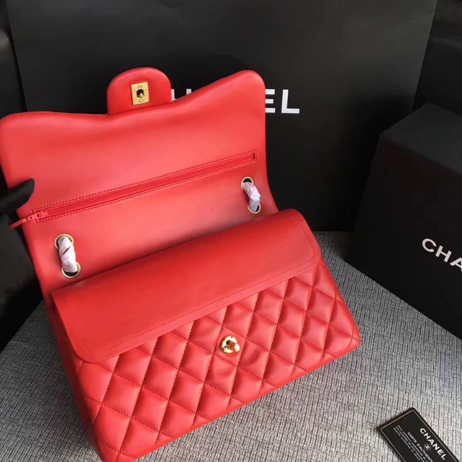 Chanel Handbag, Classic handbag, LAMBSKIN, A01113 30CM