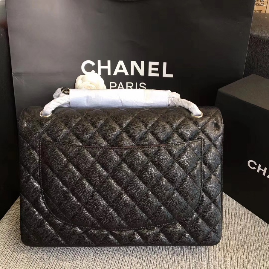 A58601 maxi classic handbag, CHANEL Grained Calfskin 33cm / 12.9in