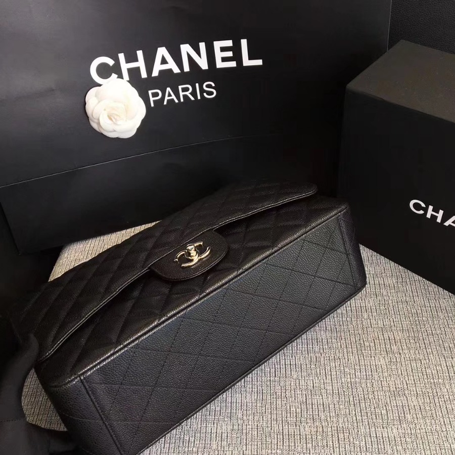 A58601 maxi classic handbag, CHANEL Grained Calfskin 33cm / 12.9in