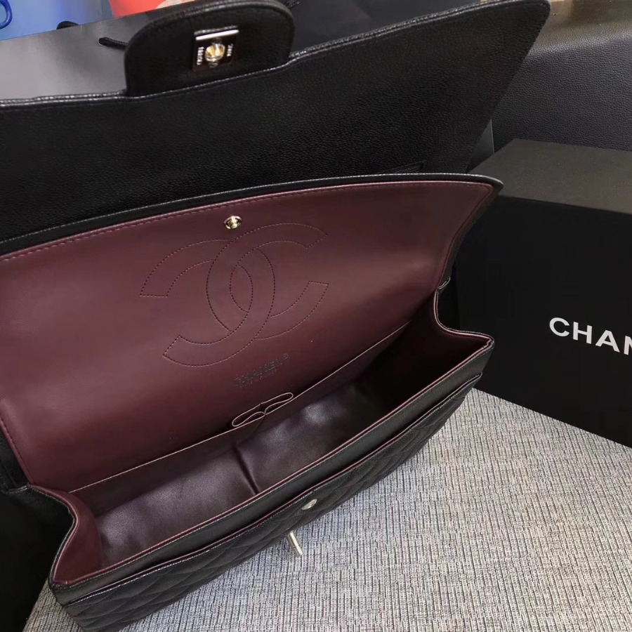 A58601 maxi classic handbag, CHANEL Grained Calfskin 33cm / 12.9in