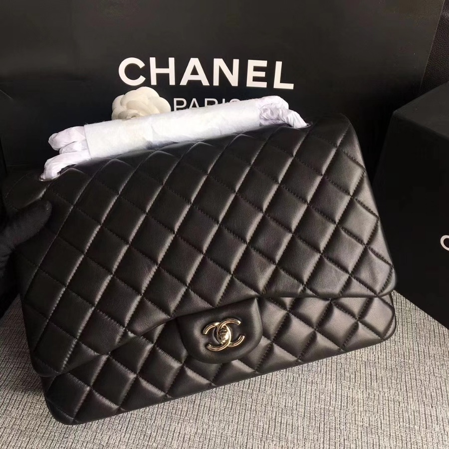 Chanel Handbag, Large Classic handbag, LAMBSKIN, A01114 33CM / 13 INCHES
