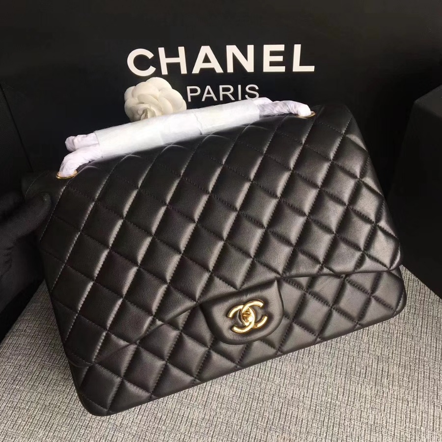 Chanel Handbag, Large Classic handbag, LAMBSKIN, A01114 33CM / 13 INCHES