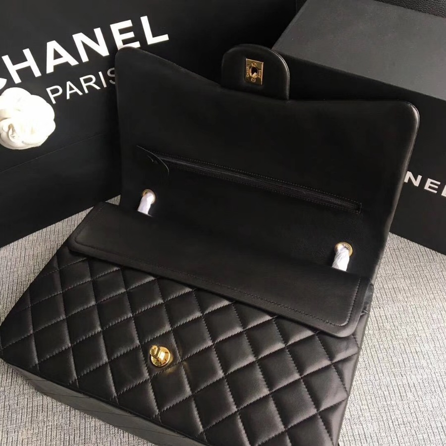 Chanel Handbag, Large Classic handbag, LAMBSKIN, A01114 33CM / 13 INCHES