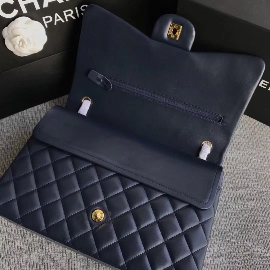 Chanel Handbag, Large Classic handbag, LAMBSKIN, A01114 33CM / 13 INCHES