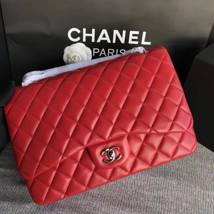 Chanel Handbag, Large Classic handbag, LAMBSKIN, A01114 33CM / 13 INCHES