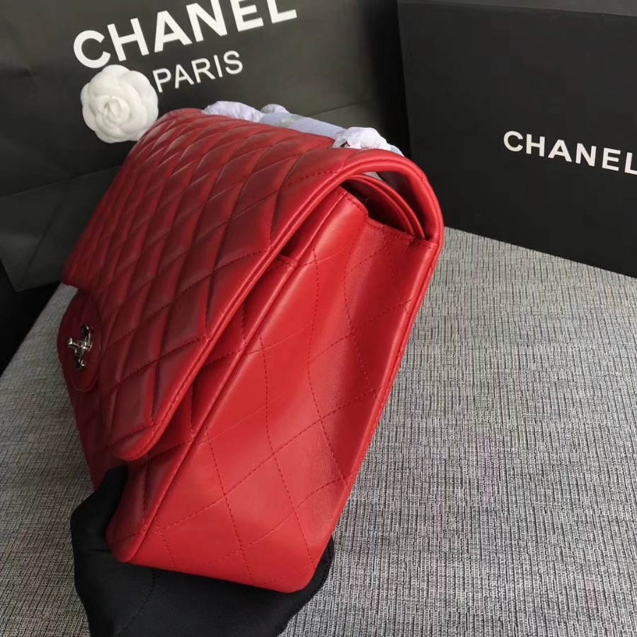 Chanel Handbag, Large Classic handbag, LAMBSKIN, A01114 33CM / 13 INCHES