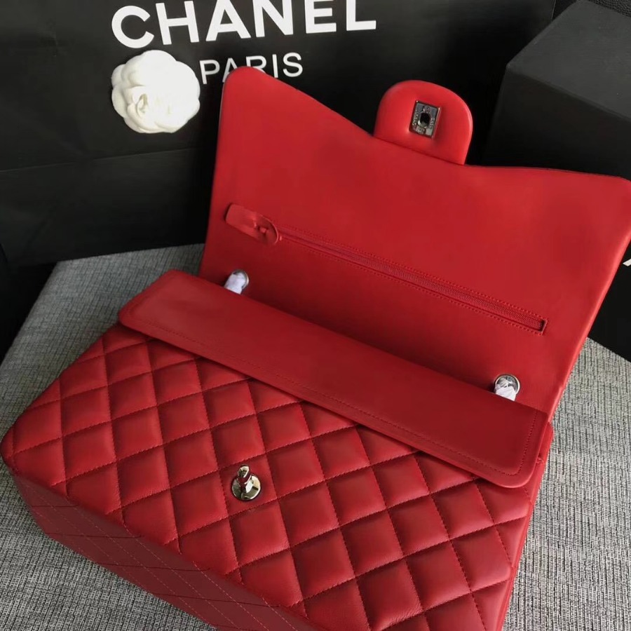 Chanel Handbag, Large Classic handbag, LAMBSKIN, A01114 33CM / 13 INCHES