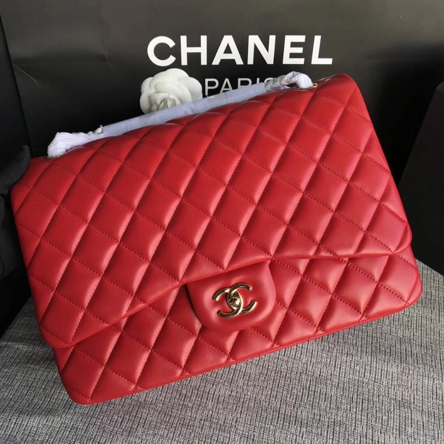Chanel Handbag, Large Classic handbag, LAMBSKIN, A01114 33CM / 13 INCHES