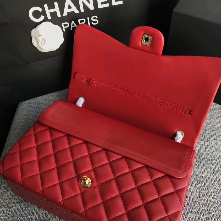 Chanel Handbag, Large Classic handbag, LAMBSKIN, A01114 33CM / 13 INCHES