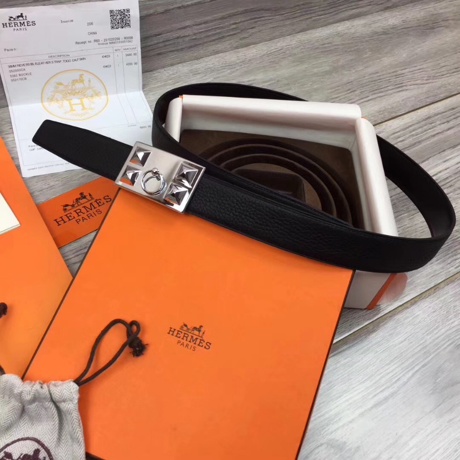 Hermes belt buckle & Reversible leather, Original Quality, 32MM