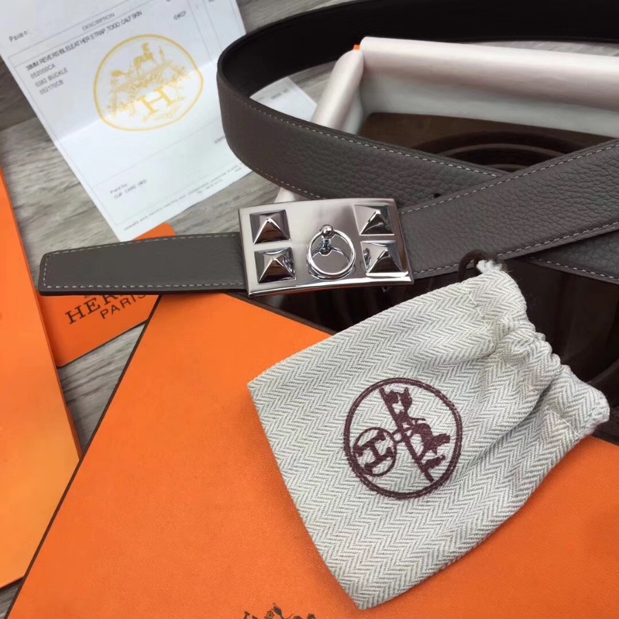 Hermes belt buckle & Reversible leather, Original Quality, 32MM