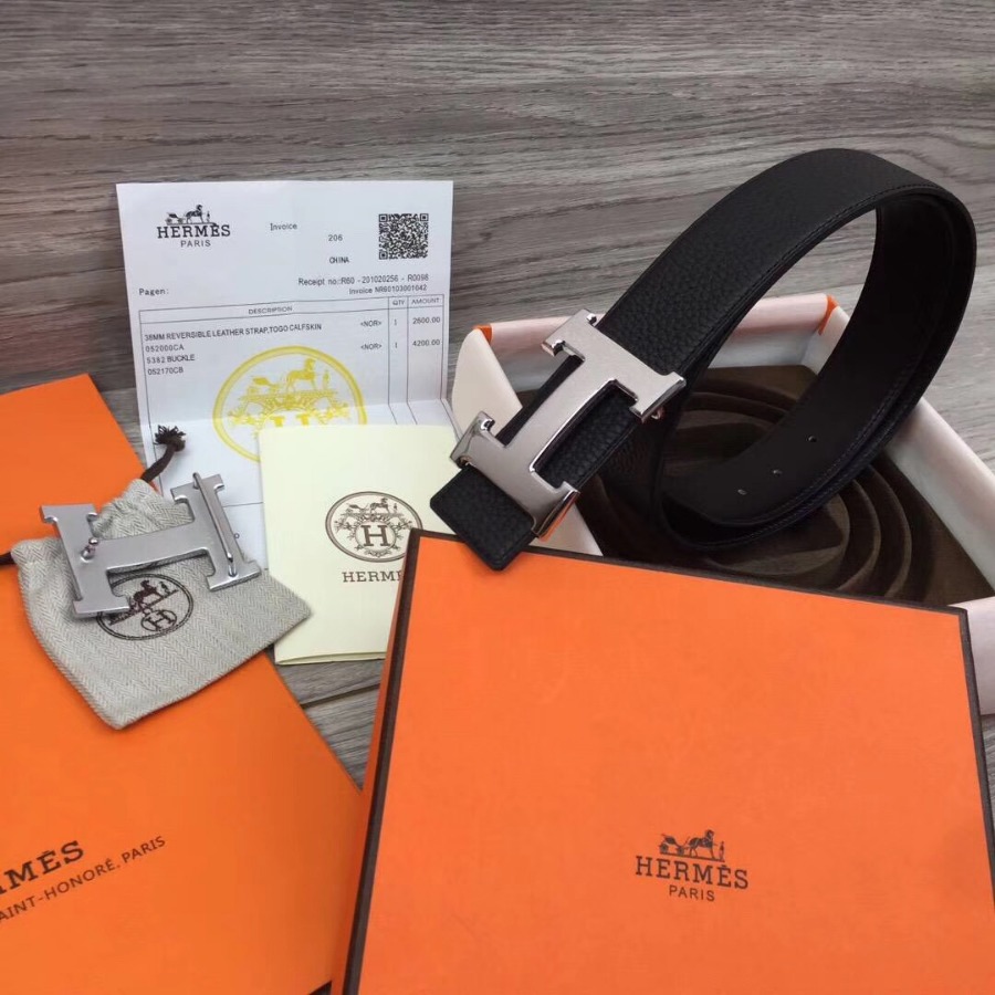 Hermes H belt buckle & Reversible leather, Original Quality 38MM