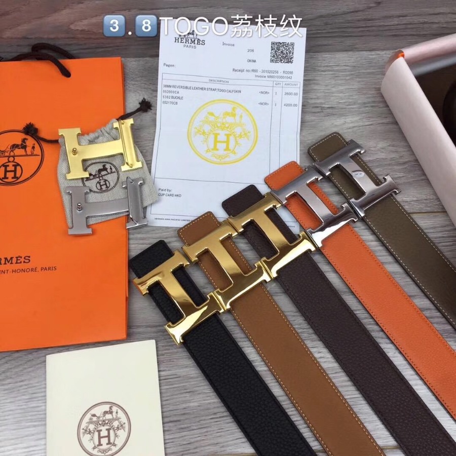 Hermes H belt buckle & Reversible leather, Original Quality 38MM