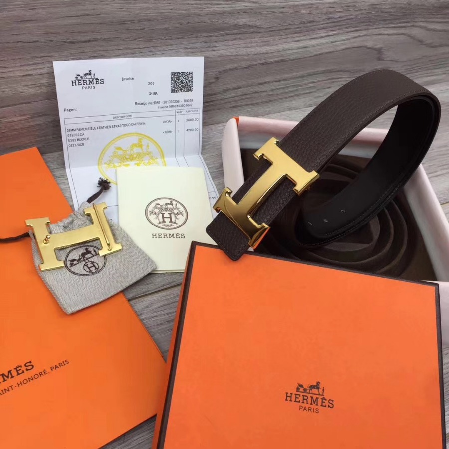 Hermes H belt buckle & Reversible leather, Original Quality 38MM