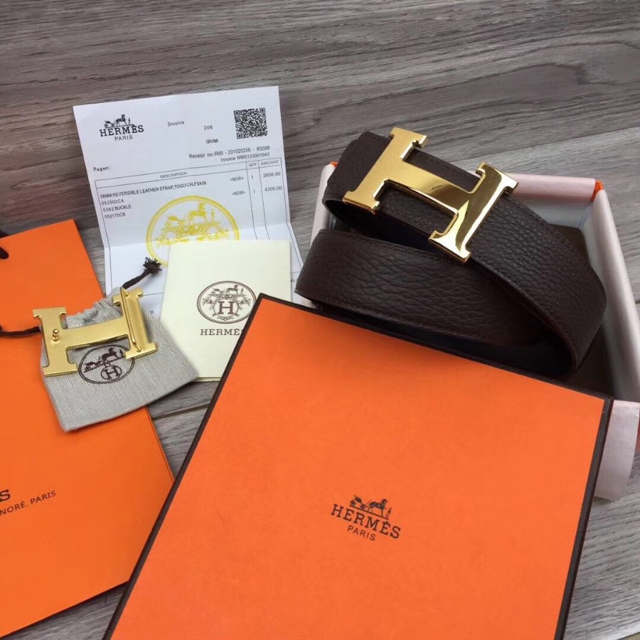 Hermes H belt buckle & Reversible leather, Original Quality 38MM