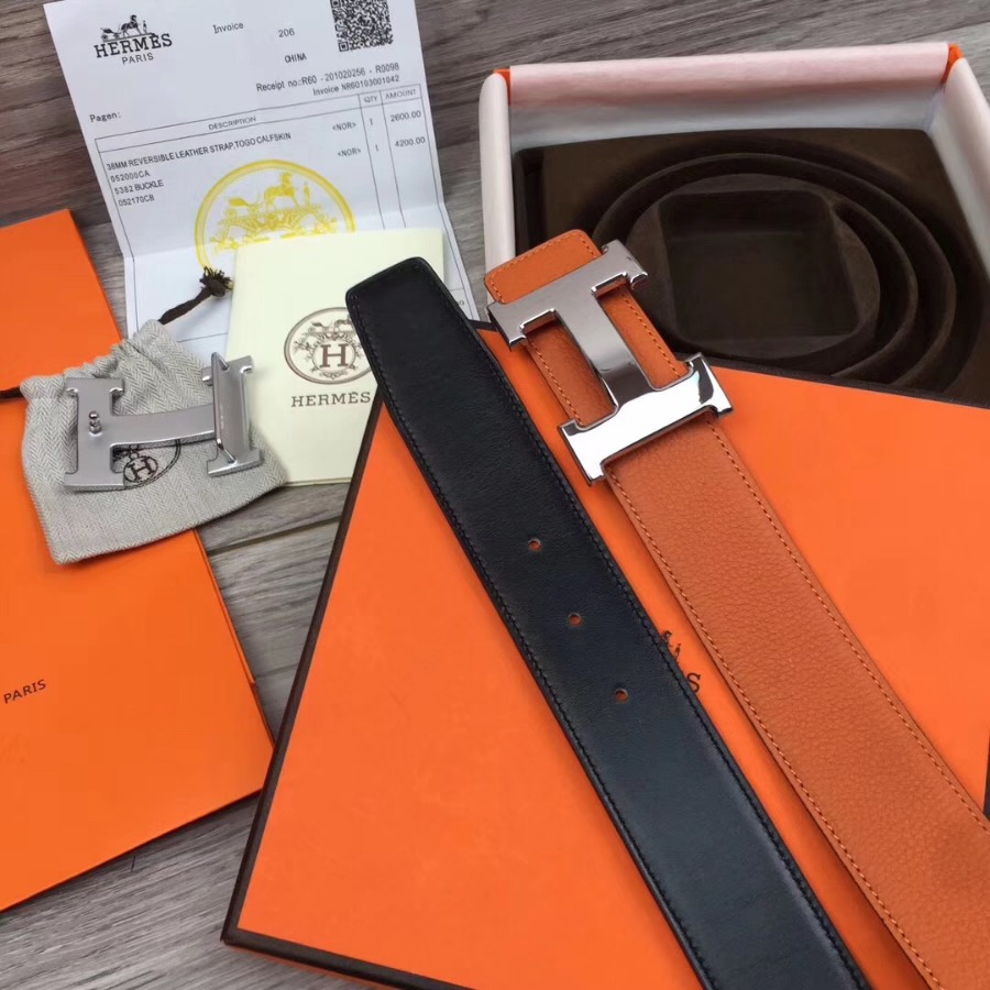 Hermes H belt buckle & Reversible leather, Original Quality 38MM