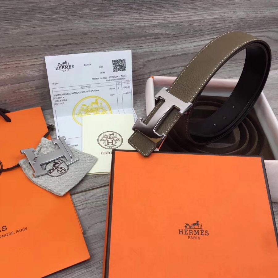 Hermes H belt buckle & Reversible leather, Original Quality 38MM