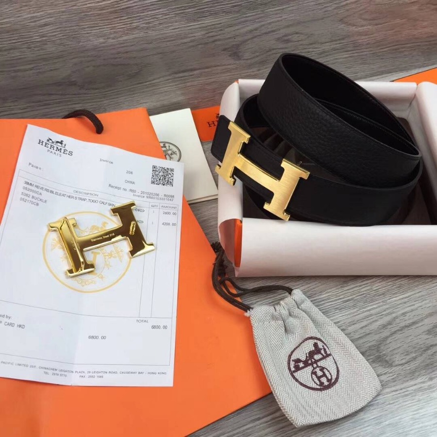 Hermes H belt buckle & Reversible leather, Original Quality 38MM
