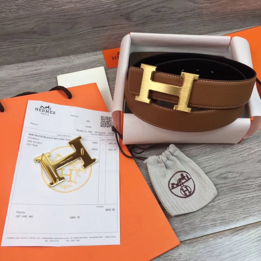 Hermes H belt buckle & Reversible leather, Original Quality 38MM