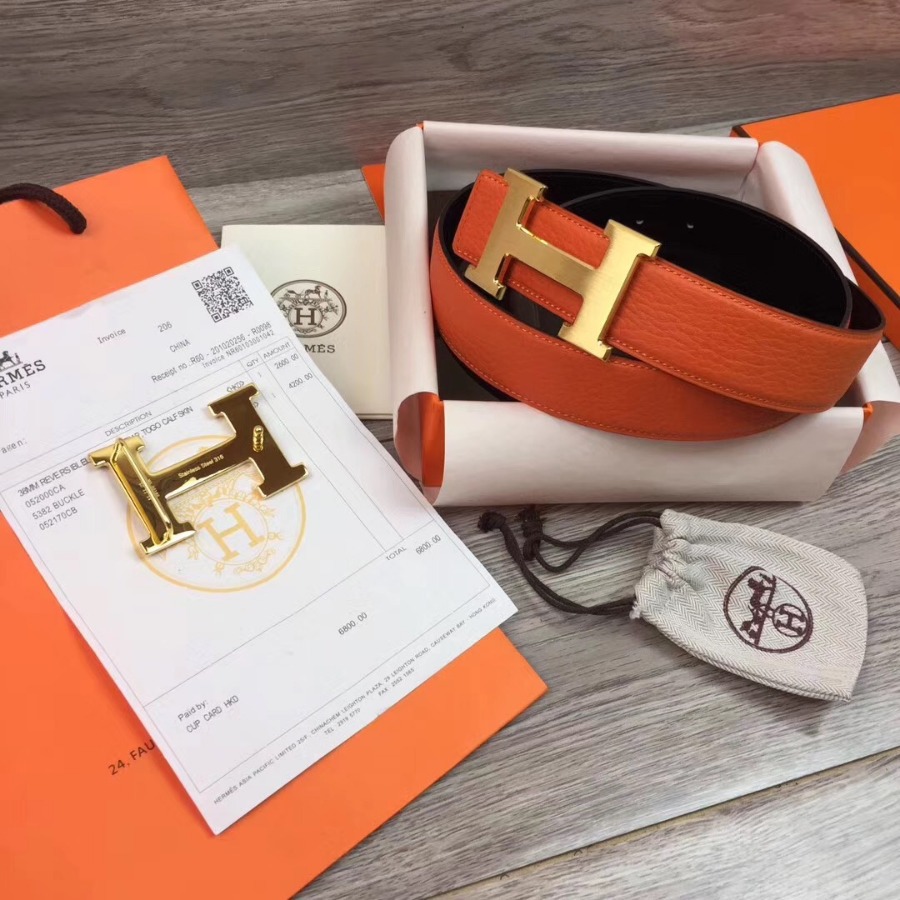 Hermes H belt buckle & Reversible leather, Original Quality 38MM
