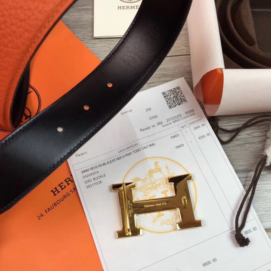 Hermes H belt buckle & Reversible leather, Original Quality 38MM
