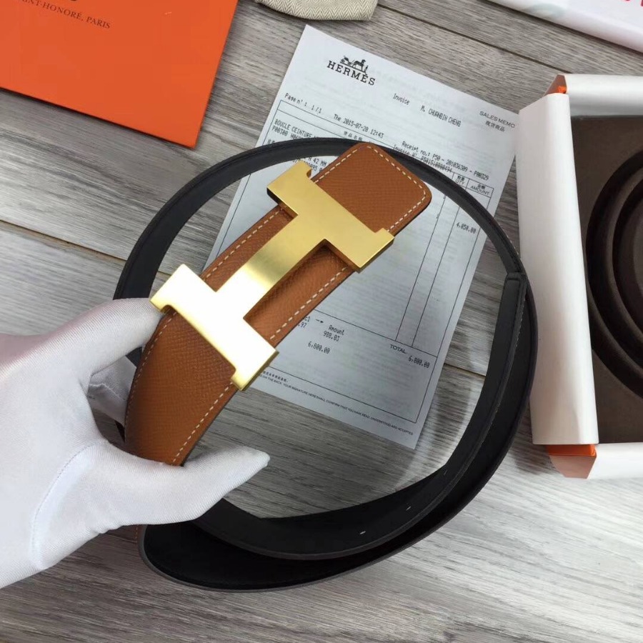 Hermes H belt buckle & Reversible leather, Original Quality 42MM