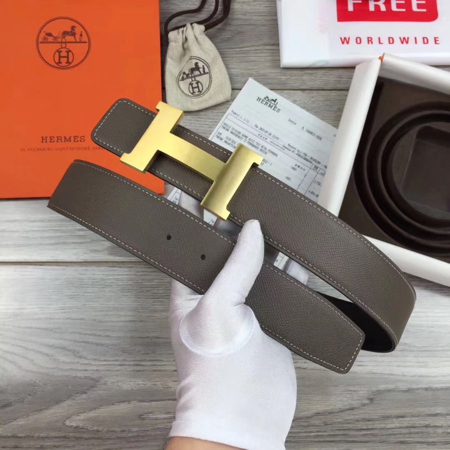 Hermes H belt buckle & Reversible leather, Original Quality 42MM