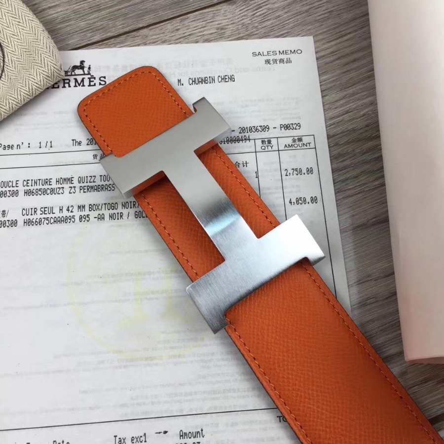 Hermes H belt buckle & Reversible leather, Original Quality 42MM