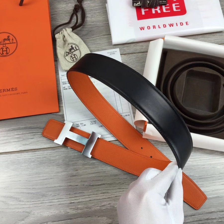 Hermes H belt buckle & Reversible leather, Original Quality 42MM