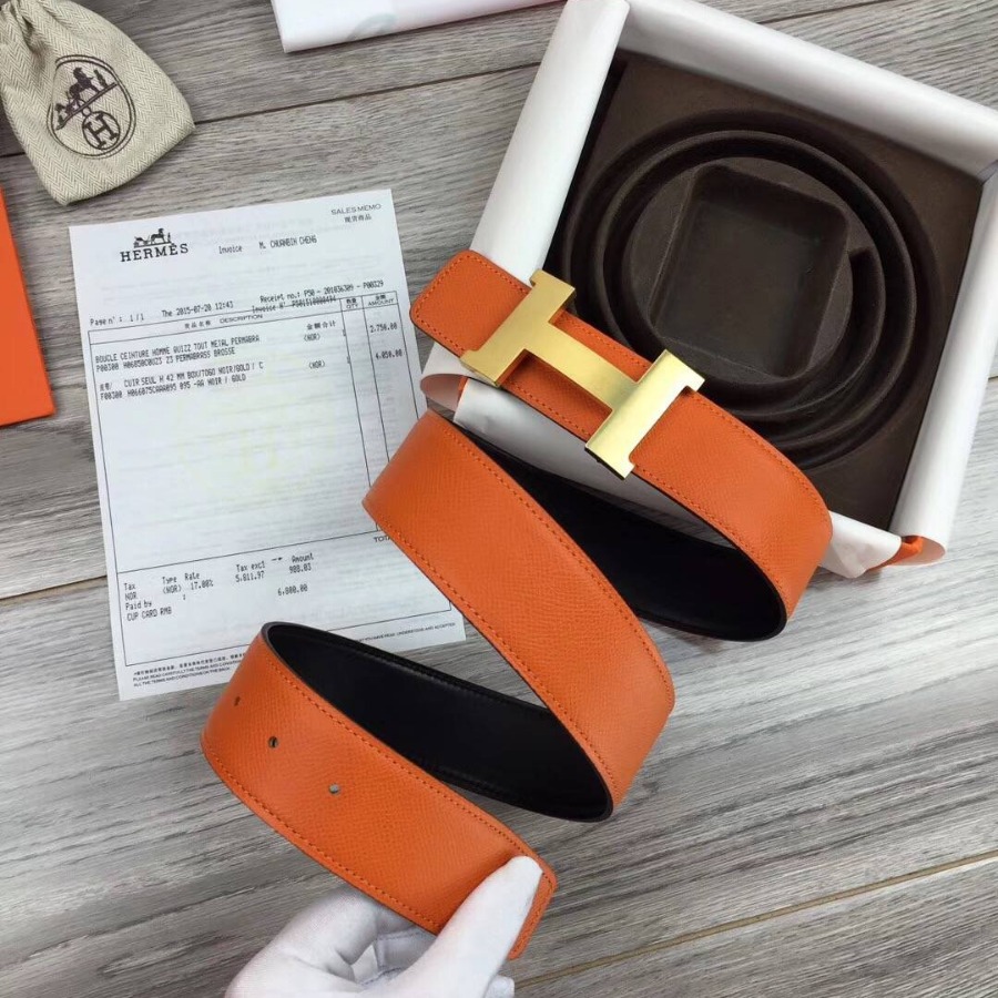 Hermes H belt buckle & Reversible leather, Original Quality 42MM