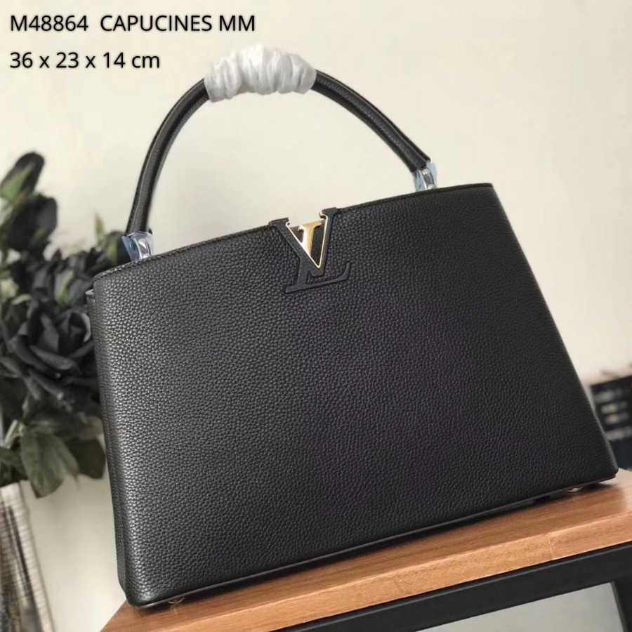 M48864, Louis Vuitton LV, Capucines MM Taurillon - Handbags